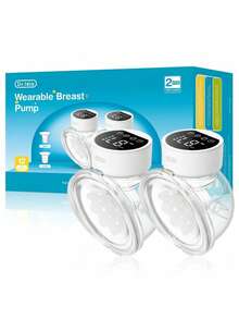 2pcs 180ml Wearable Electric Breast Pump, 4 Modes, Variable Frequency, 12 Settings Per Mode, Low Noise Anti-Leakage Design