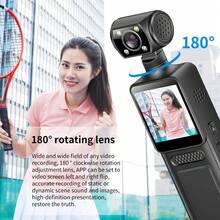 180° Camera, 4K Single Lens, 1.3-Inch HD IPS Display, Wireless Smartphone Connectivity, LED Fill Light, Full-Color Night Vision, Dual-Use Day/Night Operation-Ideal For Motorcycles, Winter Sports, Vlogging, Adventure Gear, Stylish Capture, Ruggedly Durable Design. - màu đen - Xem 4