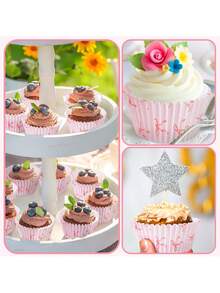 100pcs Pink Bow Cupcake Liners - Decorative Bow Baking Cups, Suitable For Bridal Shower, Baby Shower, Wedding Birthday Party Supplies, Cake Decorations For Special Occasions - Multicolor - View 10