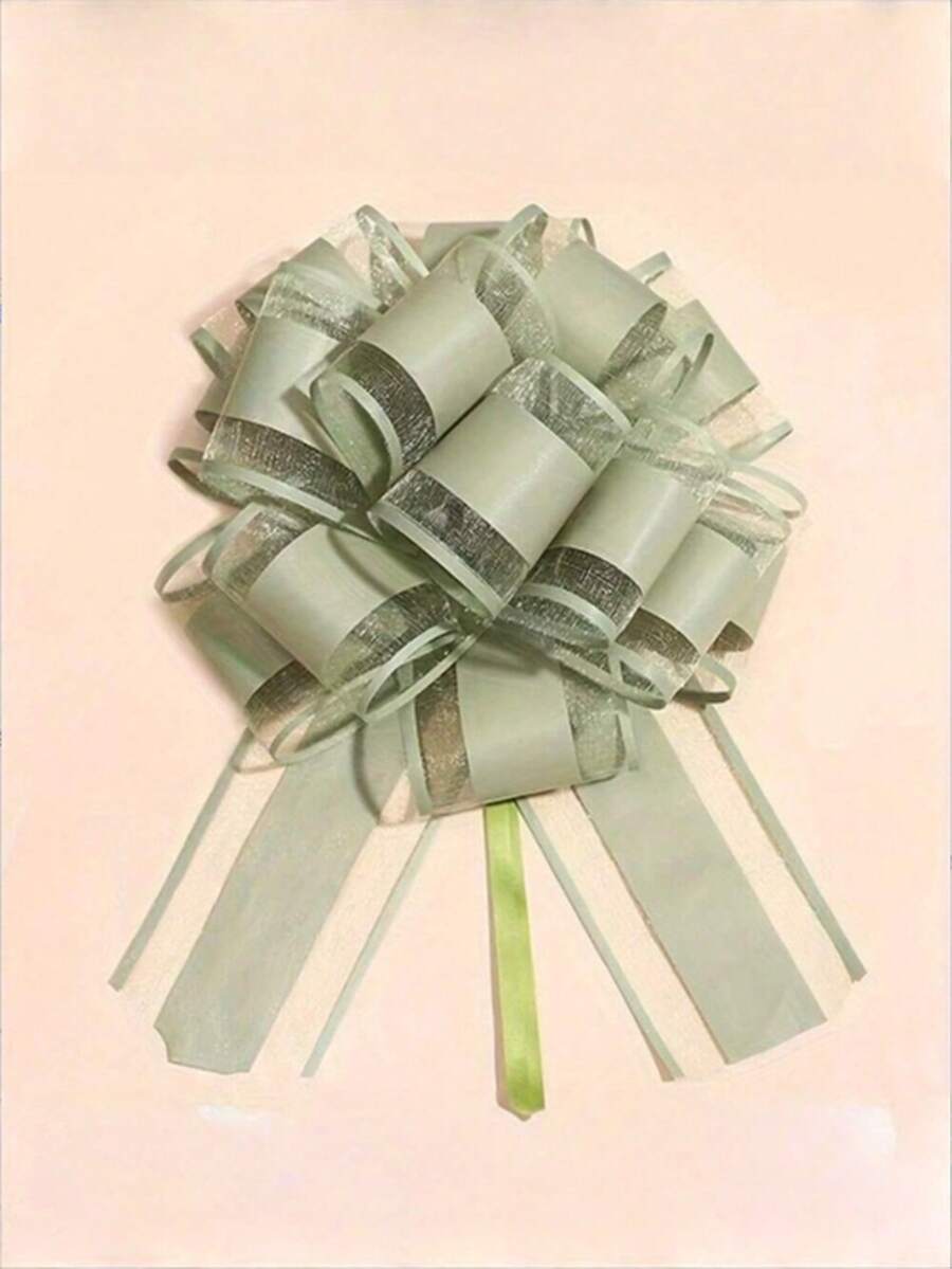 1/4/5er Pack Ziehschleifen-Set 6 Zoll Kordelzug Pompon-Schleife 7 Farben Rot Blau Lila Grün Rosa Gold Weiß Einfach zu ziehende Schleife Geschenkverpackung Akzent Blumenarrangement Partydekoration Heimdekoration
