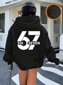 Teenage Girl Funny Print Thermal Lined Pullover Sweatshirt Sweatshirt, Warm & Comfortable For Autumn/Winter