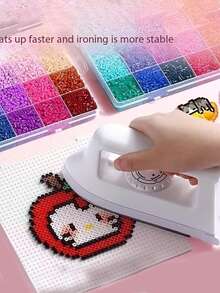 24 Colors, Approx. 6000pcs Mini Beads Craft Set - Safety Pin Beads Kit, 3D Pixel Mosaic Fuse Beads, DIY Craft Decoration Set, High Quality Fusible Glass Beads, Suitable For Creative Art Projects And Home Decor