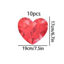 10pcs/20pcs/40pcs/50pcs,Red Valentine's Day Heart-Shaped Disposable Paper Dessert 7inch And 9inch Plates,Chic Red Geometric Faceted Heart Paper Plates,Disposable Party Tableware For Valentine's Day, Wedding Cocktail Hour, Romantic Date Night Celebration - Multicolor C - View 14