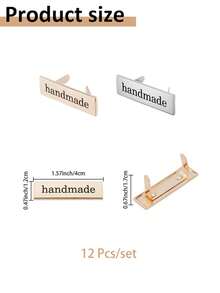12个耐用合金手工标签，适用于缝纫、编织、钩编、包包、帽子、娃娃衣服、毛衣、项链、围巾、手工艺品、服装、手提包和DIY工艺品。金属包标签、手工工艺标签、手工包标签和手工钩编标签是手工爱好者和朋友的理想选择。 - 彩色 - 查看 4