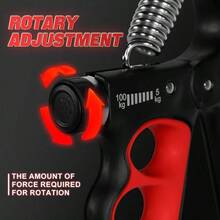 Grip Strength Trainer, Adjustable Resistance Forearm Strengthener, Five Fingers Hand Grips Strengthener With Digital Counter, Handgrip Strength Trainer, Hand Workout Grip - 紅色 - 查看 5