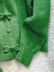 JIANHU Spring Butterfly Knit Cardigan, Short Design, Suitable For Petite Figure, Elegant Versatile, Create Fashionable Look - Green - View 7