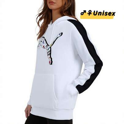 Puma 彪馬男女同款中性款連帽寬鬆套頭衫舒適運動休閒上衣 534513-02