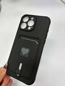 情人节时尚新款喷漆开槽金属心形TPU防震手机壳适用于 11/12/13/14/15/16 Pro和Max防水防摔防刮