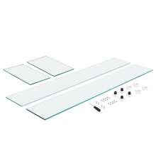 Protector de viento de vidrio para mesa rectangular de hoguera de 36 x 16 x 7,5 pulgadas, panel de vidrio templado resistente y de 0,31 pulgadas de grosor con soporte de esquina de aluminio duro y pies de goma, fácil de montar - Blanco - Ver 8