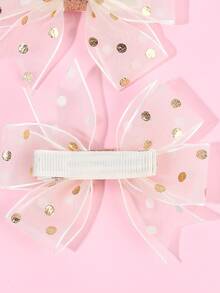 2 białe spinki do włosów z kokardką, przezroczyste akcesoria do włosów z kokardką, modna ozdoba do włosów, odpowiednie na prezenty na przyjęcia dla dzieci