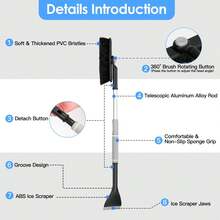 Multifunctional Winter Car Snow Shovel, Retractable Aluminum Alloy Car Snow Shovel, Car Ice Scraper, Deicing Scraper, Snow Removal Blade
