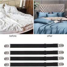 1/8pcs Adjustable Elastic Bed Sheet Clips - Durable Nylon Straps, Ensure Snug Fit - For Sofa Cushions, Mattress Covers And Bed Sheets - Black, White, Pink, Blue - Easy Organization For Bedroom And Living Room, Bedroom Accessories