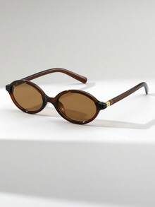 一副女士椭圆形小框眼镜，金属装饰镜腿，街头时尚凹面镜片，沙滩配饰，万圣节沙滩配饰，女士眼镜，基础款，秋冬穿搭，商务休闲礼物，豹纹印花，适合夏季海滩度假、户外活动、旅行，豹纹玳瑁波西米亚风椭圆形镜框，适合度假、海滩、旅行、学院风、返校季