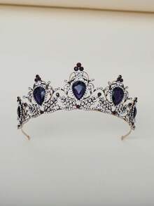 1pc Bohemian Style Rhinestone Embellished Zinc Alloy Princess Crown, Suitable For Weddings, Galas, Pageants, Birthday Parties - Multicolor - View 11