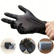 Black Disposable Nitrile Gloves, Powder-Free, Durable Household Cleaning Gloves, Suitable For Kitchen, Bathroom, Cleaning, Tattoo Shops, Salons, Hair Coloring, Pets, Beauty Salons, Cleaning Products And Household Tools (No Packaging Box)