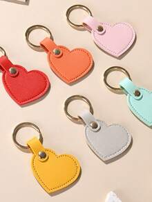 4pcs/12pcs DIY Handmade Jewelry, Heart-Shaped Leather Keychain, Leather Heart Pendant Keyring, Fashion Keychain, Bag Accessories, Unique Backpack Hanging Ornament, Car Key Chain, Birthday Gift, Party Favor - Multicolor - View 4