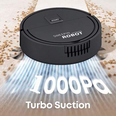 Aspiradora robot 3 en 1, barre y friega, recargable, 1 hora de duración de la batería, apta para pisos de madera, mármol, baldosas, alfombras, cocinas y talla grande, limpieza fácil de pisos del hogar