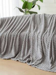 Eine warme, dicke, bequeme und stilvolle Fleecedecke in Schildkrötenpanzeroptik, eine blau-karierte Decke, eine Korallenfleecedecke, eine Flanelldecke, eine weiche und warme Bettdecke, eine flauschige Decke, eine Kuscheldecke – eine weiche Wolldecke, die als Sofadecke, Wohnzimmerdecke, Sofadecke, Bettdecke und Sesseldecke verwendet werden kann – flauschig und weich, geeignet für die Wohnung. - Hellgrau - Übersicht 2