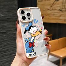 Disney DonaldDuck Character Phone Case, Featuring Cute And Playful Expression Designs, Simple And Stylish, Smooth To The Touch, With Strong Magnetic Adhesion, And Camera Protection. Suitable For Girls. Compatible With IPhone 17/16/15/14/13/...12 Mini Pro Max Pro Plus XRXS, As Well As SamsungGalaxy S20, S21, S22, S23, And S24 Series. The Perfect Gift For Family And Friends. Stylish Phone Case, Fun Expression Design, Trendyphone Case, Lightweight And Durable Material. - 白色 - 查看 8