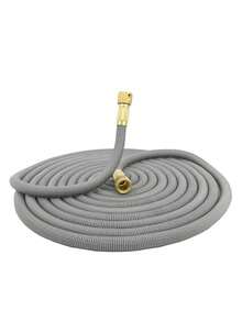 可伸缩花园软管带喷枪，可伸缩洗车和灌溉工具 - 灰色 - 查看 4