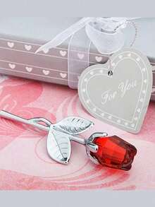 Mini Crystal Glass Rose, Artificial Flower; Mini Crystal Gift Box Decor; Red Artificial Rose; Party Gift; Mini Crystal Glass Rose; Wedding Party Gift; Room Decor. - View 9