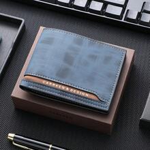 New Men's Casual Lightweight Short Wallet Patchwork Color Block Design Bifold Multi-Function Wallet Coin Purse Gift For Boyfriend Father Son For Men Money Wallet Mini Wallet Purse Wallet Men Wallet Leather Small Wallet - Multicolor - View 12