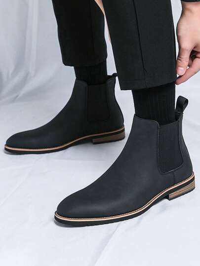 Men's Chelsea Boots, Slip-On, Commute & Formal Work Shoes, Breathable Lightweight Durable All Season Plus Size Leather Boots, Gentleman Pointed Toe Ankle Boots, Chukka Boots, Oxfords, Dress Boots, Casual High-Top Sneakers, Vintage Motorcycle Boots, Minimalist Fashion Brand Shoes, Hiking & Driving Retro Cowboy Boots, Matte Office Daily Shoes, Size 38-46