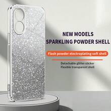 1pc Fashionable Glittering Gradient Sequin Shock-Proof Protective Phone Case, Gift For Girlfriend, Christmas Gift, Compatible With Samsung Galaxy S26-S20, A02S-A07, A11-A17/A20-A70, Redmi Note 7/8/9/10/11/12/13/14/15/A5/A3/A2/A1/9/10/12/13C/14C/15C, OPPO, Honor MAGIC 5/6/7 LITE, HW, Realme, Reno - Silver - View 2