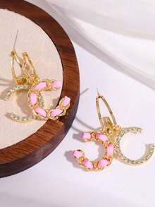 2件套奢华编织双C耳环，优雅魅力耳环，时尚百搭独特奢华耳环 - 耳環 - 查看 2