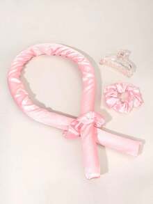 1pc Black Hair Curler Hair Styling. Reusable Heatless Curling Rod Headband No Heat Silk Ribbon Curling Rod Hair Roller Curls With Hair Claw Clip Slouchy Natural Soft Wave Hair Rollers Styling Sleep In Overnight Heatless Curling Rod Headband No Heat Silk Ribbon Curling Rod Hair Roller, Foam No Heat Sleeping Curling Iron Hairdressing Big Wave Curling Iron Slouchy Curl Wave Styler Hair Styling Tools Hair Styling, Heatless Curling Rod Headband With Hair Clips And Scrunchie. ,Hair Rollers,Heatless Curls,Hair Curler,Hair Products And Accessories Barber Salon Beauty Travel Essentials,Back To School,Travel Holiday Essentials,Hair Accessories Women,Hair Curlers,Curly Hair Brush,Rollers,Curly Hair Products,Curler,Rollers Hair,Hair Curl,Curly Hair Tools,Hair Roller,Heatless Waves,Travel Essentials,Travel Essential,Hairstyle,Hairdressing - Hồng - Xem 2