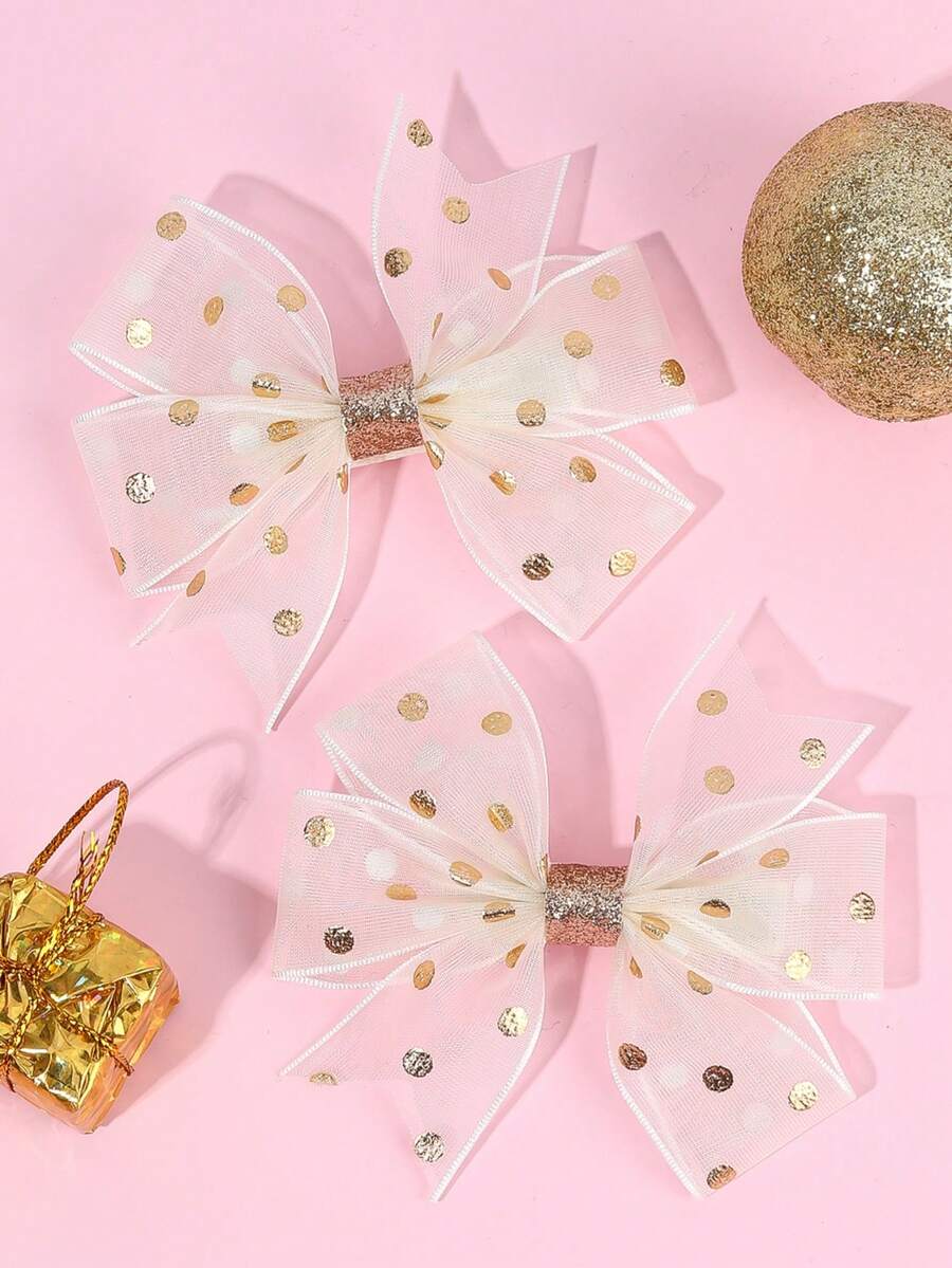 2 białe spinki do włosów z kokardką, przezroczyste akcesoria do włosów z kokardką, modna ozdoba do włosów, odpowiednie na prezenty na przyjęcia dla dzieci