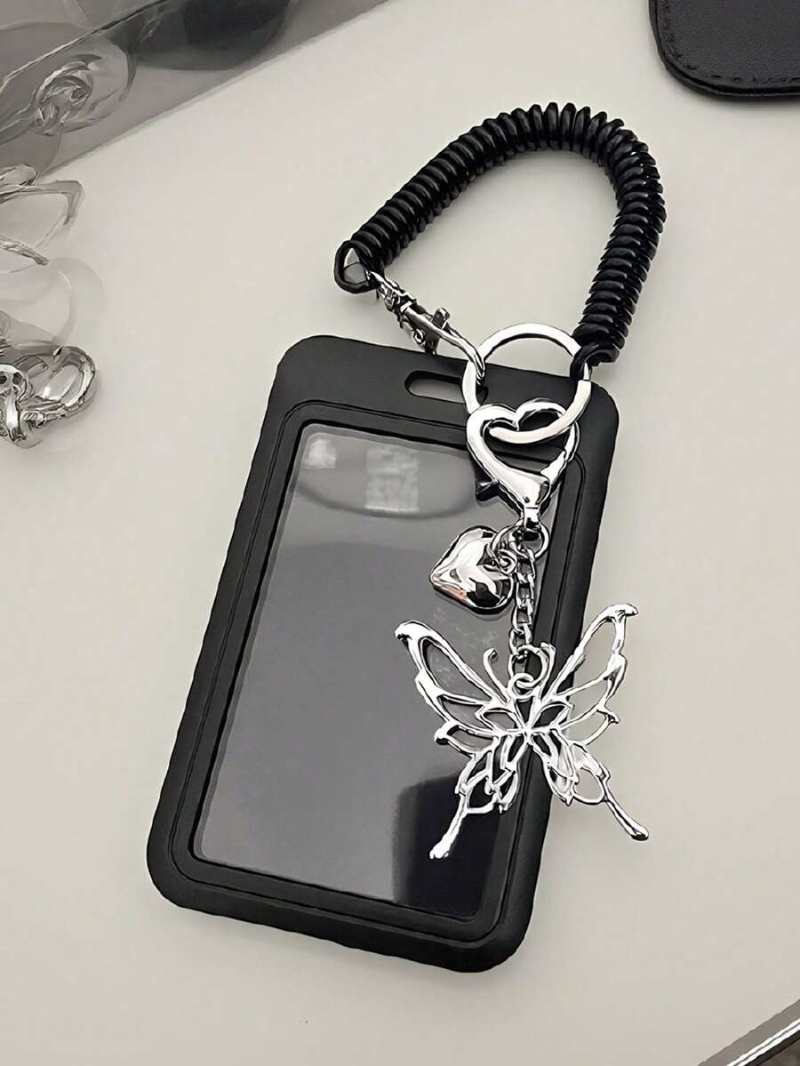 Ví đựng thẻ cứng bằng acrylic hình nơ ngọc trai unisex, móc khóa nơ lưới đen giả ngọc trai thời trang với khe đựng thẻ đen, mặt dây chuyền đính hạt độc đáo, phù hợp với ốp điện thoại, thiết kế nơ tối giản, nắp gập trượt, hai khe đựng thẻ, móc khóa nơ ngọc trai, đựng thẻ nhỏ, thẻ giao thông, chống quét, đựng thẻ ngân hàng, đựng thẻ tàu điện ngầm, di động và có thể treo, móc khóa đựng thẻ ID có thể điều chỉnh, phù hợp cho nhân viên văn phòng và sinh viên, món quà hoàn hảo.