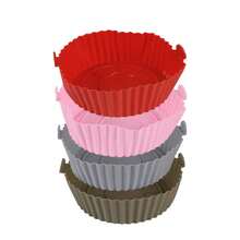 1pc Round Silicone Mat, Suitable For Air Fryer And Oven, Reusable, Non-Stick Baking Mat - Multicolor - View 2