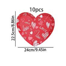 10pcs/20pcs/40pcs/50pcs Red Heart Theme Paper Plates - Hand-Painted Heart And "LOVE" Design | Disposable Party Plates, 7 Inch And 9 Inch, Suitable For Valentine's Day, Romantic Anniversary Dinner, Engagement - Multi-color D Style - View 15