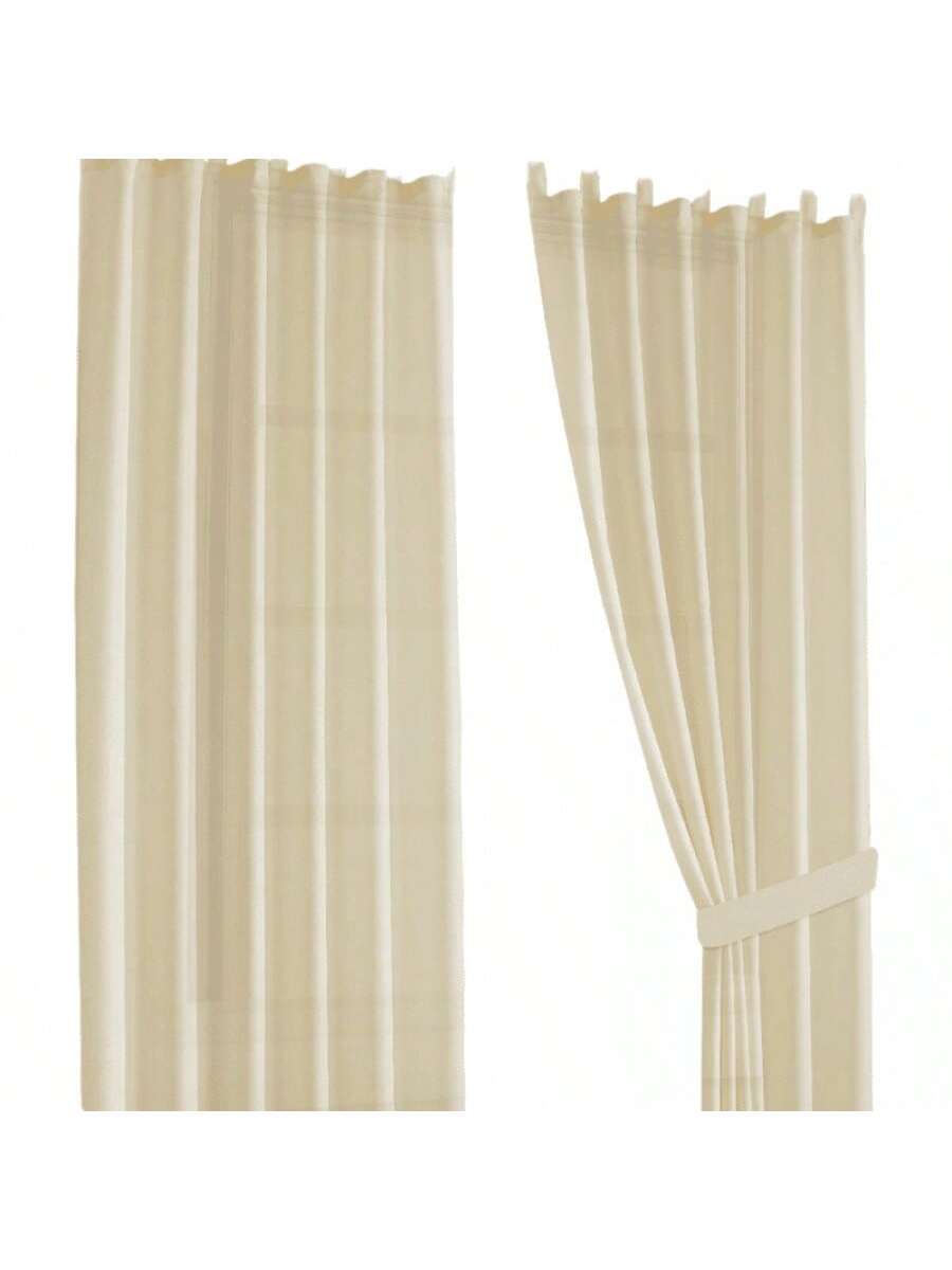 Cortinas transparentes Color Blanco Hueso de alta durabilidad de 140cm*225cm