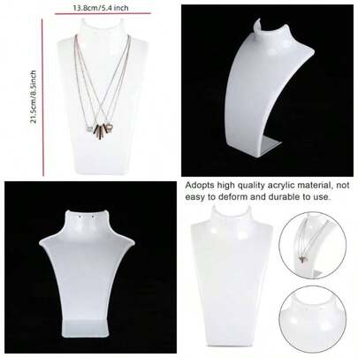 Exhibidor de joyera de maniqu, soporte de collar de 3 colores de joyera de acrlico, exhibicin de joyera al por menor, arete, accesorios de joyera, modelo de estante