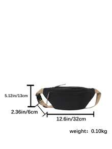 Women's Fashion Waist Bag, Shoulder Bag, Crossbody Bag, Chest Bag - Black - View 6