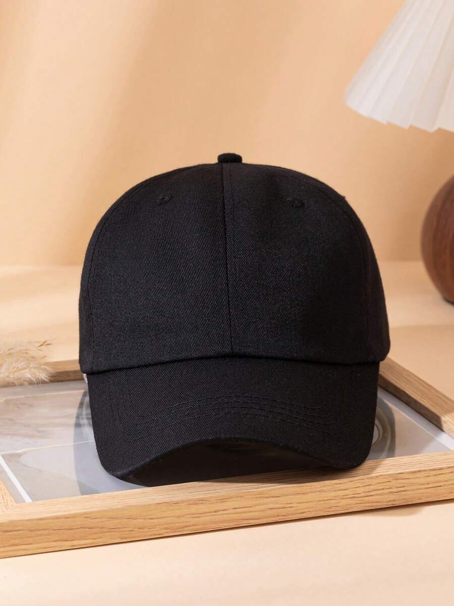 1pc Men's Solid Color Simple Sun Visor Baseball Cap, Casual Snapback Hat, Unisex Design Suitable For All Seasons Outdoor Leisure Sports