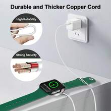 1-2件裝 磁吸式手錶充電器 USB-A 磁吸無線快充 USB 充電器 便攜式，相容於 Ultra 系列 10/9/8/7/6/SE/SE2/5/4/3/2/1 - 白色 - 查看 5