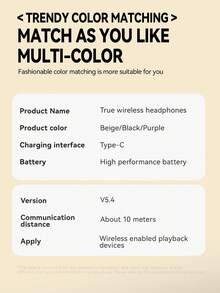 Acer 【宏碁官方正品】OHR501 蓝牙耳机 TWS 无线耳塞，入耳式短柄设计，立体声低音，佩戴舒适，适合睡眠、游戏，低延迟，适用于学习、商务、运动、骑行等场合，兼容手机、平板电脑、笔记本电脑，是理想的圣诞节/情人节礼物，乳白色 - 米色 - 查看 13
