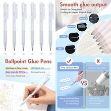Fine Tip Glue Pen Quick Dry Roller Stick Pens Apply Glue Like Writing Easy Control Precision Adhesive For Scrapbooking Card Making Crafting Foil Calligraphy Craft SuppliesSticky, Stable, , Portable And Easy To Store - one-size - View 1