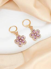 1 Đôi bông tai hình hoa màu tím đính đá lấp lánh, thiết kế thời trang, tinh tế, sang trọng, đa năng, phụ kiện ngày Valentine. - vàng - Xem 6