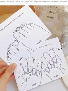 10pcs Nail Art Display Cards, Hands & Feet Pose Cards For Photography, Minimalist Nail Polish Swatch Cards, Nail Art Display Tools
