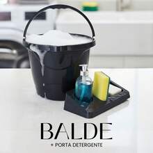 1 Balde + 1 Porta Detergente Preto
