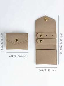 1个多功能首饰卷袋，耳环戒指耳钉收纳袋，项链首饰袋，按扣加厚仿皮首饰袋，多用途戒指耳环项链迷你首饰收纳袋 - 彩色 - 查看 7