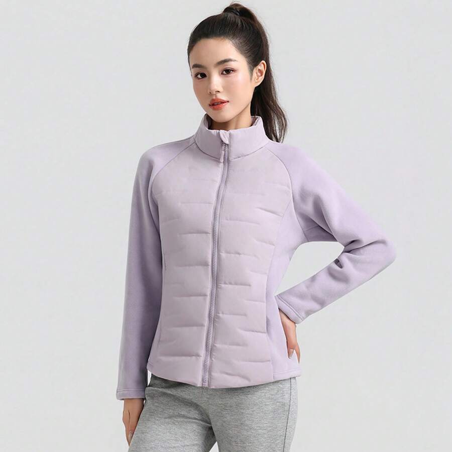 Women Sports Down Coats - Purple - View 1