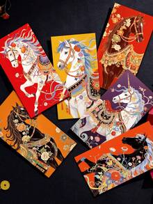 6个/套 2026 马年 3D立体压纹红包/礼包，个性化创意3D立体压纹红包，寓意吉祥如意的红包，香港加厚新年版红包（零花钱红包），个性化创意新年红包