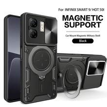 Infinix Hot 50 Pro 4G 手机壳，带滑动相机镜头和支架 - 黑色 - 查看 15