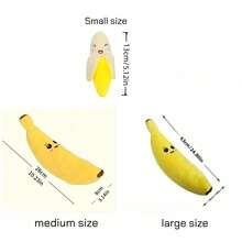 1pc Plush Banana Shaped Dog Chew Toy - Suitable For Small, Medium And Large Dogs, Interactive Teething Toy - Helps Relieve Pet Anxiety, Soft Polyester Material, No Battery Required - Multicolor - View 2