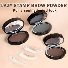 QIUFSSE Eyebrow Seal Stamp Powder WithEyebrow Stamp Stencil Kit For Women With Eyebrow Pomade And Eyebrow Stamp Stencil Kit For Women With Eyebrow Pomade, Waterproof Eyebrow Pencil, Eyebrow Stencils, Eyebrow Razor, Eyebrow Brush, Brow Pomade Eyebrow Pen Set For Eyebrows Makeup-Dark Brown, Perfect Gift For Women, Suitable For Easter, Mother's Day , Waterproof Eyebrow Pencil, Eyebrow Stencils, Eyebrow Razor, Eyebrow Brush, Brow Pomade Eyebrow Pen Set For Eyebrows Makeup-Dark Brown, Perfect Gift For Women, Suitable For Easter, Mother's Day - Waterproof 3 Seconds Eye Make Up Nature Coloring Kit  - Creates Natural Looking Brows For Makeup Beginners - Bộ phấn kẻ mày Lazy Stamp - 04# Xám - Xem 8